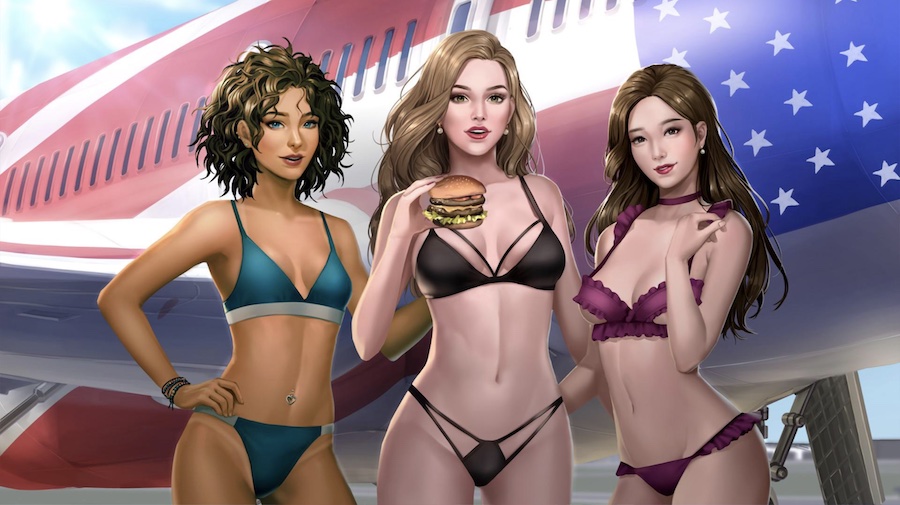 Amber Williams, Kiki Kim and Naomi Jenkins - Sexy Airlines Game picture girls